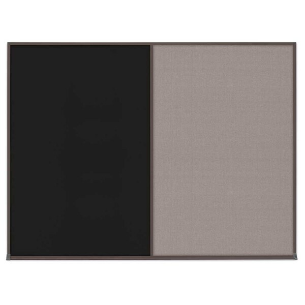 Double Door Radius Corkboard, 42"X32", B, UV80025-BLACK-FORBO
